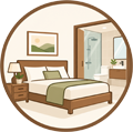 Furnished Beds & Attached Bathrooms